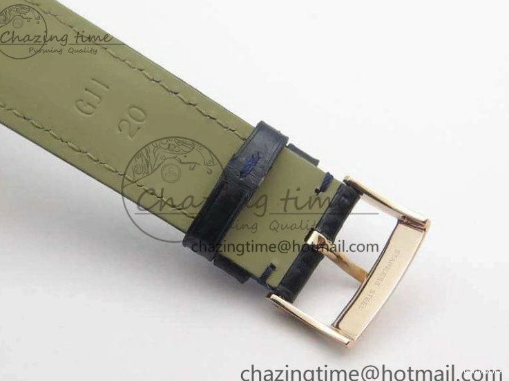 0414 Snug Seamaster Edizione Venezia RG Best Edition Blue Dial On Leather Strap A 8126